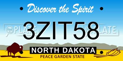 3ZIT58 North Dakota License Plate