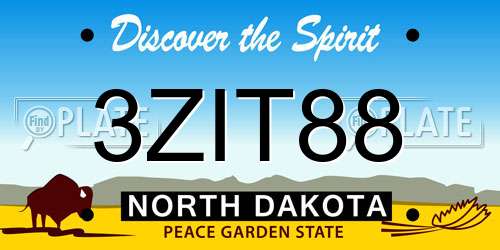 3ZIT88 North Dakota License Plate