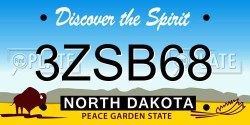 3ZSB68 North Dakota License Plate