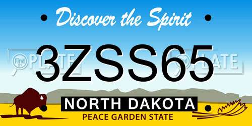 3ZSS65 North Dakota License Plate