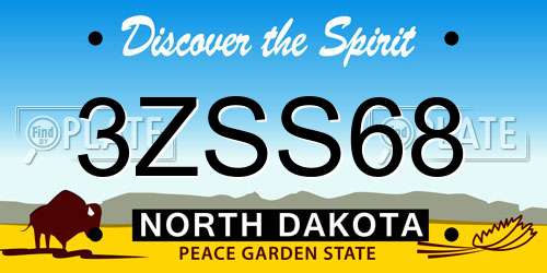 3ZSS68 North Dakota License Plate