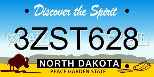 3ZST628 North Dakota License Plate