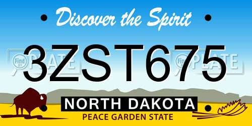 3ZST675 North Dakota License Plate