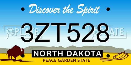 3ZT528 North Dakota License Plate