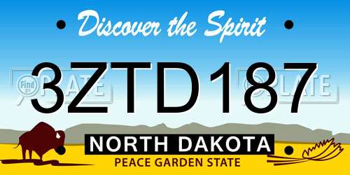 3ZTD187 North Dakota License Plate