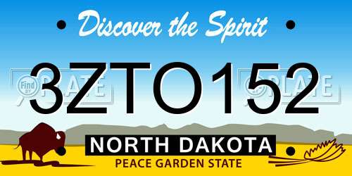 3ZTO152 North Dakota License Plate