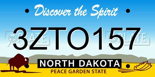 3ZTO157 North Dakota License Plate