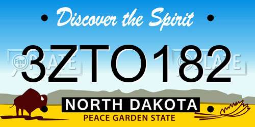 3ZTO182 North Dakota License Plate