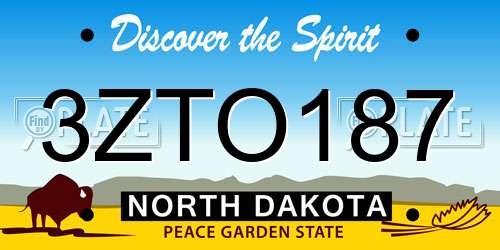 3ZTO187 North Dakota License Plate