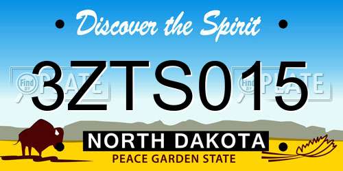 3ZTS015 North Dakota License Plate