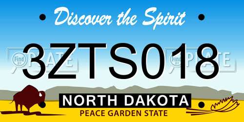 3ZTS018 North Dakota License Plate