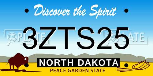 3ZTS25 North Dakota License Plate