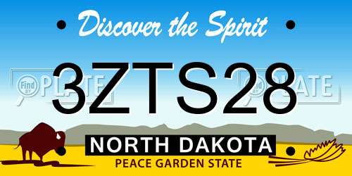 3ZTS28 North Dakota License Plate