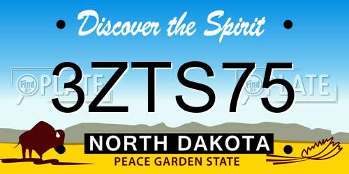 3ZTS75 North Dakota License Plate