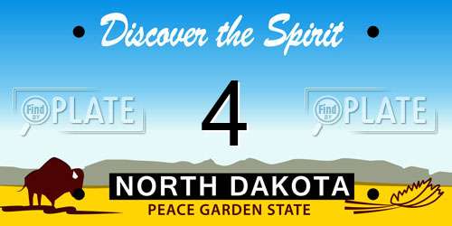 4 North Dakota License Plate