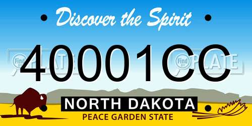 40001CC North Dakota License Plate