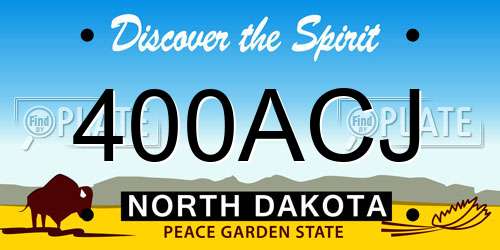 400ACJ North Dakota License Plate