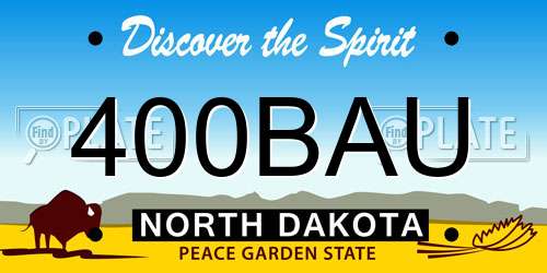 400BAU North Dakota License Plate