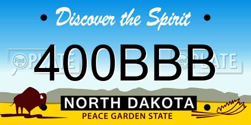 400BBB North Dakota License Plate