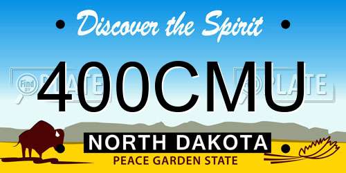 400CMU North Dakota License Plate