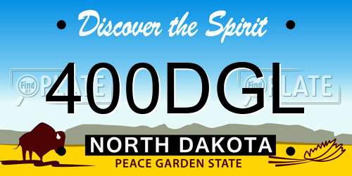 400DGL North Dakota License Plate