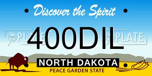 400DIL North Dakota License Plate
