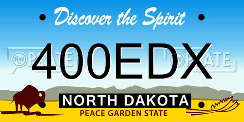 400EDX North Dakota License Plate