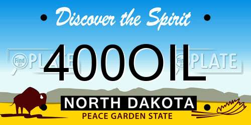 400OIL North Dakota License Plate