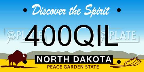 400QIL North Dakota License Plate