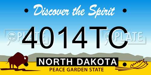 4014TC North Dakota License Plate