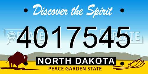 4017545 North Dakota License Plate
