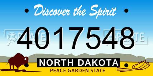 4017548 North Dakota License Plate