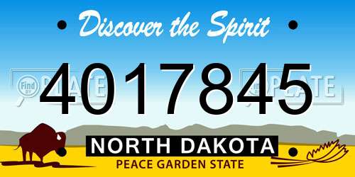 4017845 North Dakota License Plate