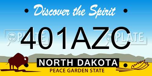 401AZC North Dakota License Plate