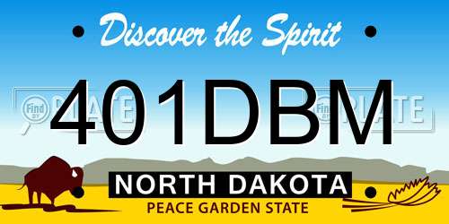 401DBM North Dakota License Plate