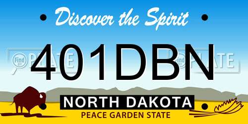 401DBN North Dakota License Plate