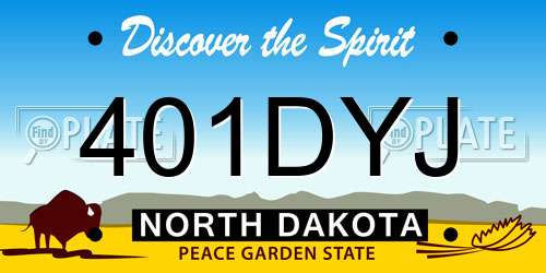 401DYJ North Dakota License Plate