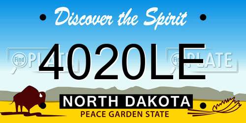 4020LE North Dakota License Plate