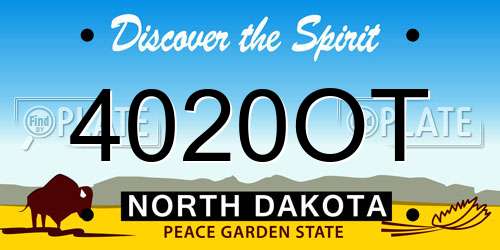 4020OT North Dakota License Plate