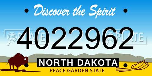 4022962 North Dakota License Plate