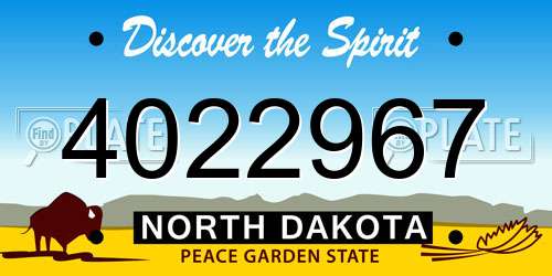 4022967 North Dakota License Plate