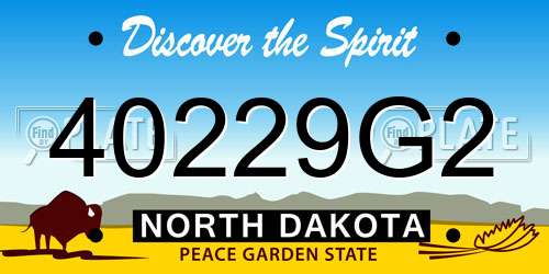 40229G2 North Dakota License Plate