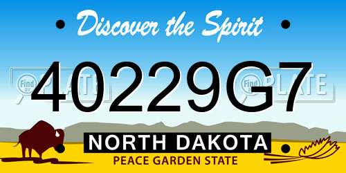 40229G7 North Dakota License Plate