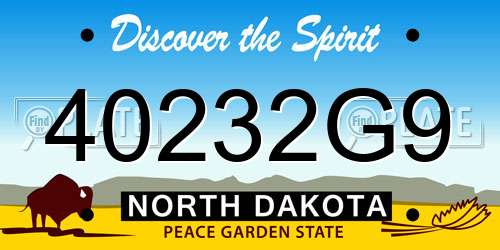 40232G9 North Dakota License Plate