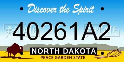 40261A2 North Dakota License Plate