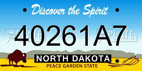40261A7 North Dakota License Plate