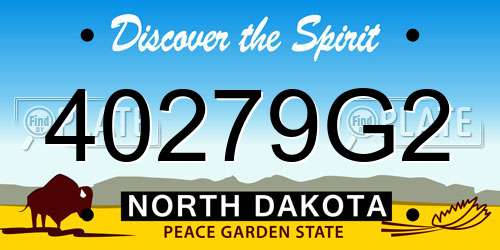 40279G2 North Dakota License Plate