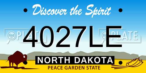 4027LE North Dakota License Plate