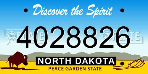 4028826 North Dakota License Plate