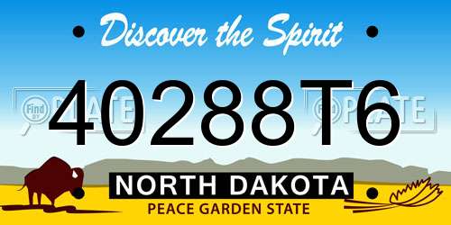 40288T6 North Dakota License Plate